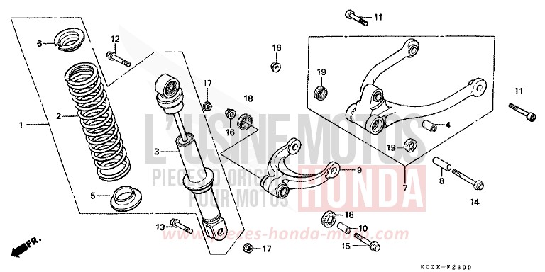 KISSEN, HINTEN von CB1300 Super Bold'or ABS LUMINOUS RED (R123) von 1982